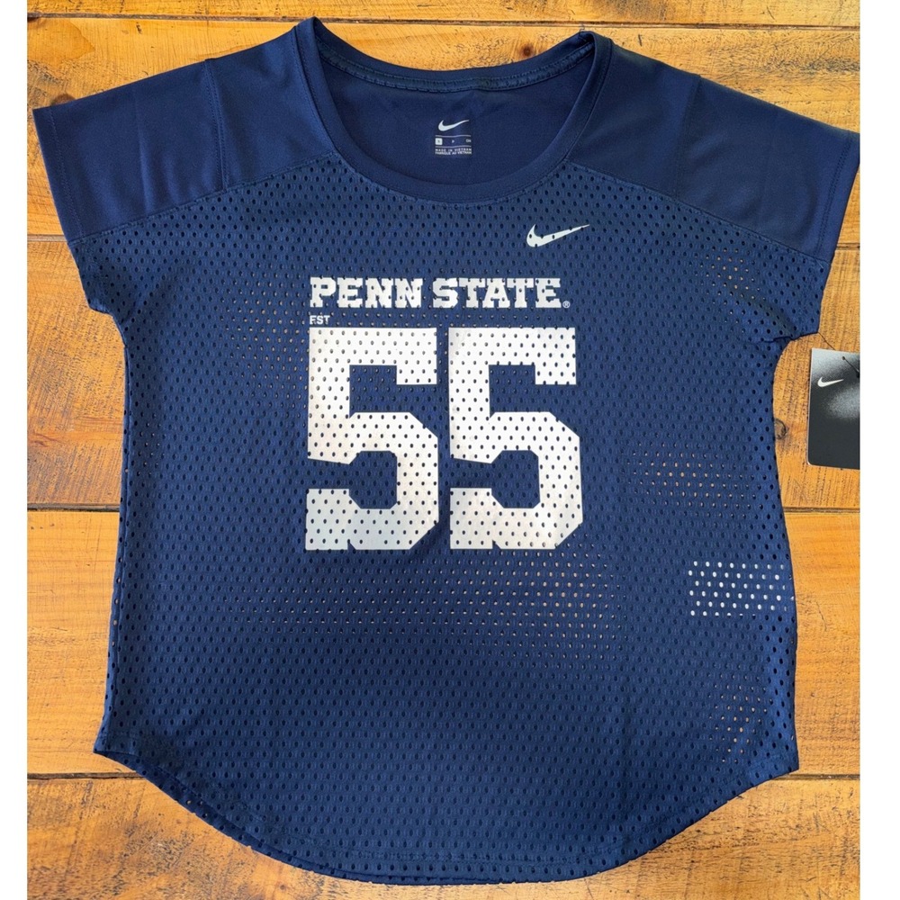 NWT Nike Penn State Nittany Lions Womens Blue Jersey Style Mesh Shirt Small